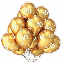 Narozeninové balonky 50 zlaté 7 ks